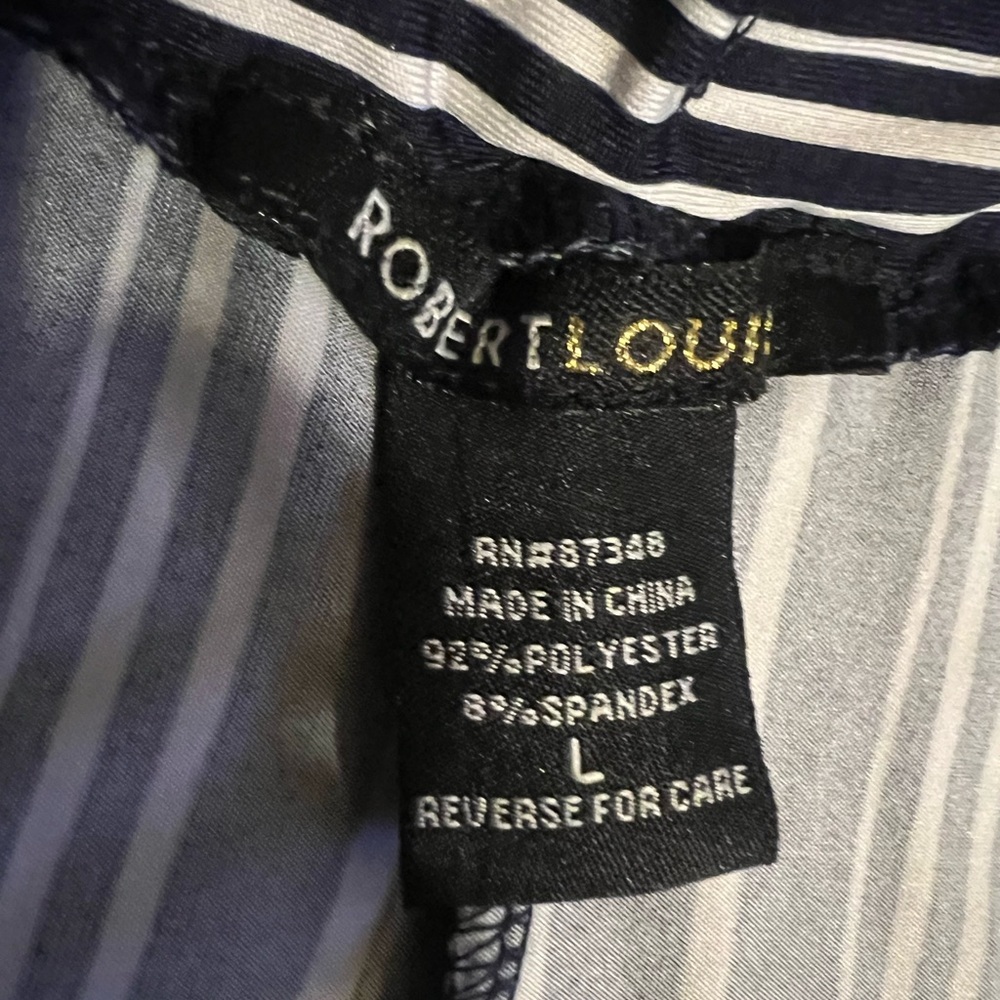 Robert Louis Striped Cargo Pants in Navy and White - Picture 7 of 8